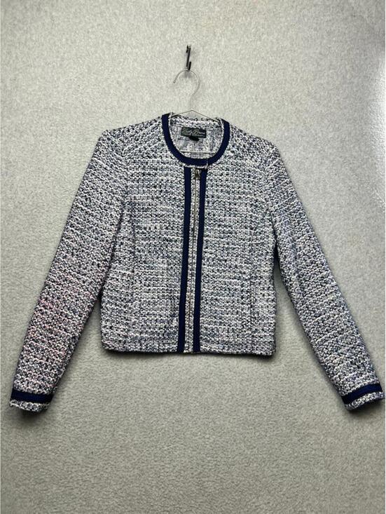 Lucky Brand Jackets & Blazers - Lucky Brand Womens Tweed Bouclé Full Zip Jacket Blazer M Academia Preppy 70s